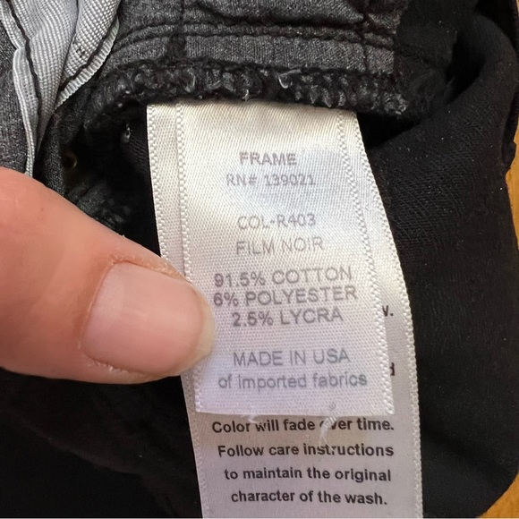 Frame Sz 28 Denim Le Skinny De Jeanne Skinny Jeans Black Distressed Meas 30x29 - Picture 7 of 10